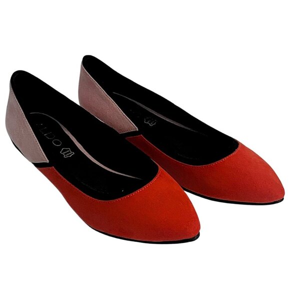 Women's Aldo Colorblock Real Leather Modern Ballet Flats Chic and Cute - Picture 1 of 7